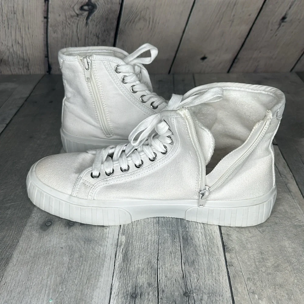 Steve Madden Side Zip High Top Sneakers Size 8.5 - Picture 7 of 8